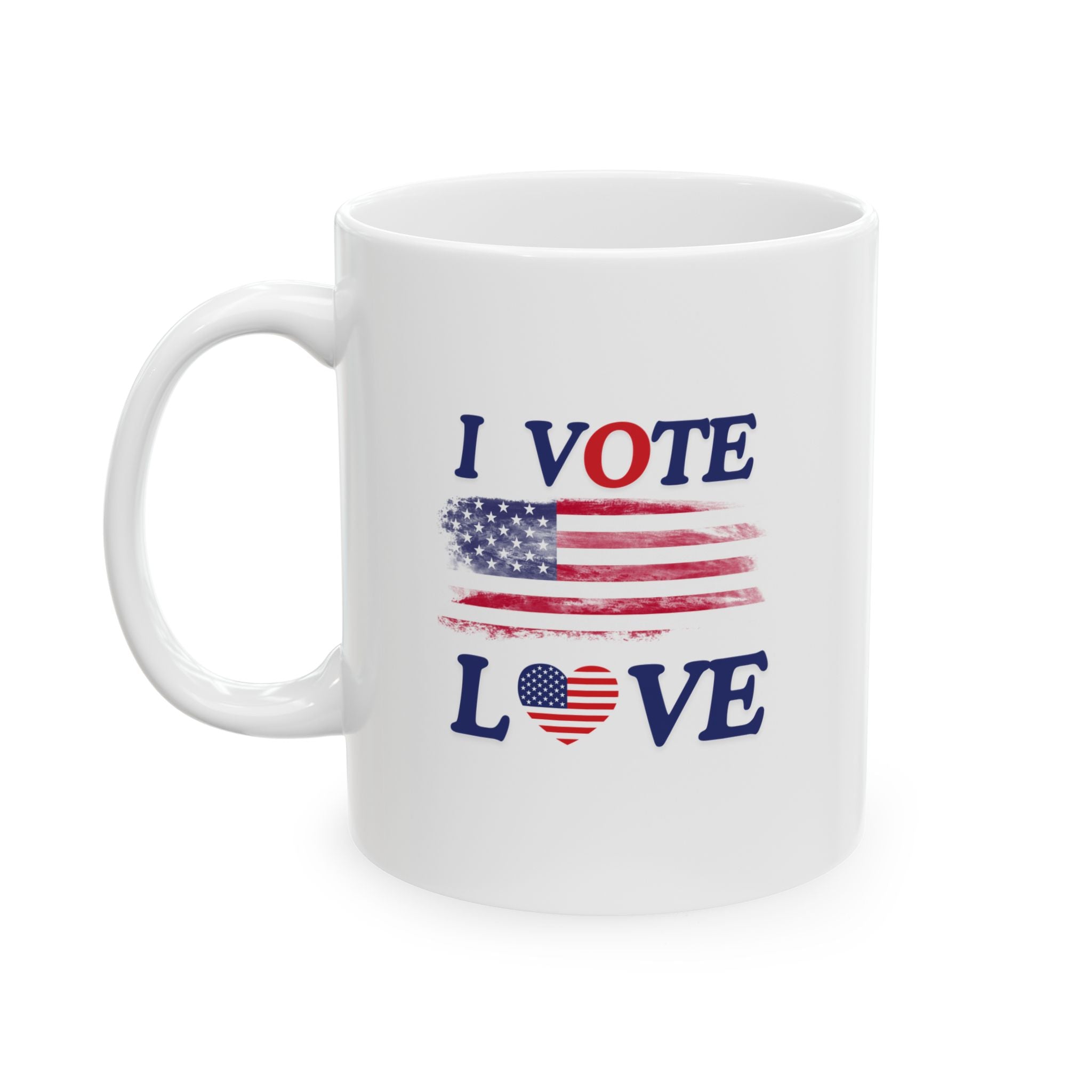 i vote love Ceramic Mug, (11oz, 15oz)