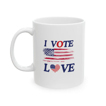 i vote love Ceramic Mug, (11oz, 15oz)