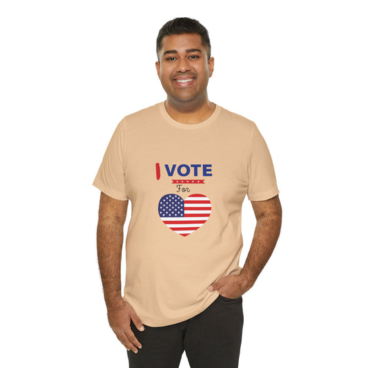 I vote love Unisex Jersey Short Sleeve Tee