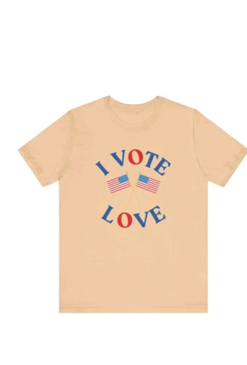 I vote love Unisex Jersey Short Sleeve Tee